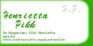 henrietta pikk business card